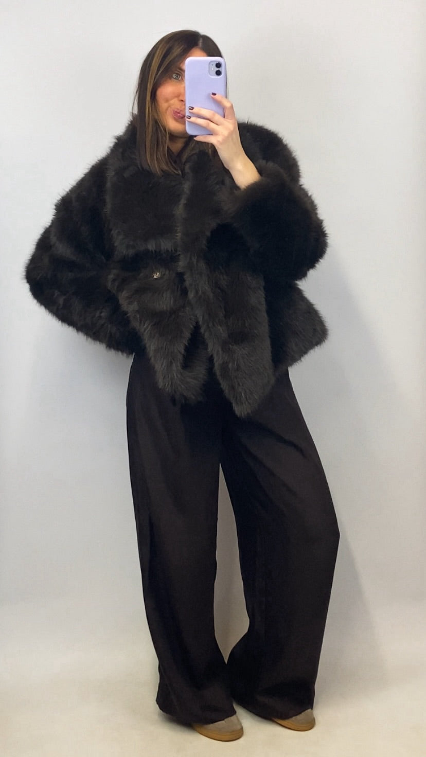 Veste Hanaé faux fur marron