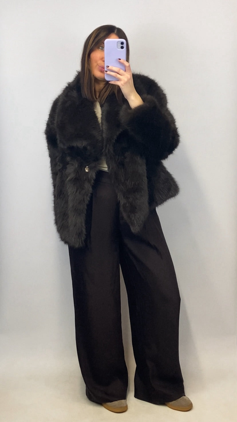 Veste Hanaé faux fur marron