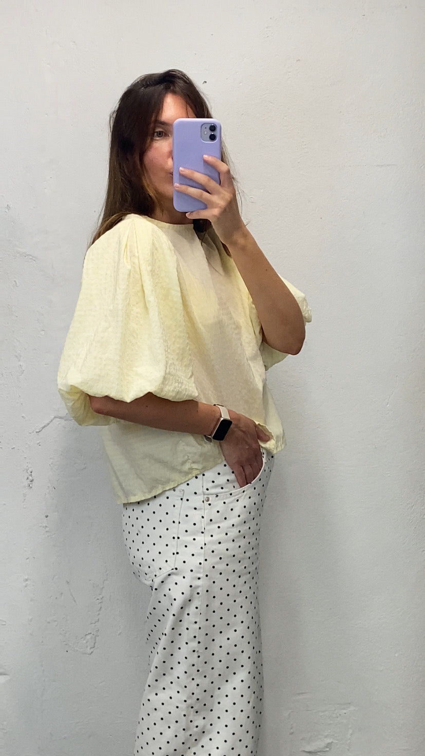 Blouse manches ballons jaune