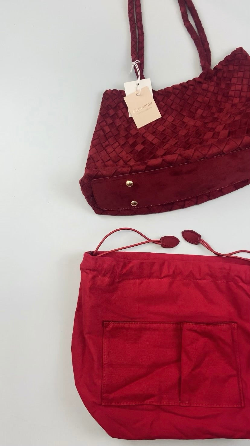 Sac tressé rouge