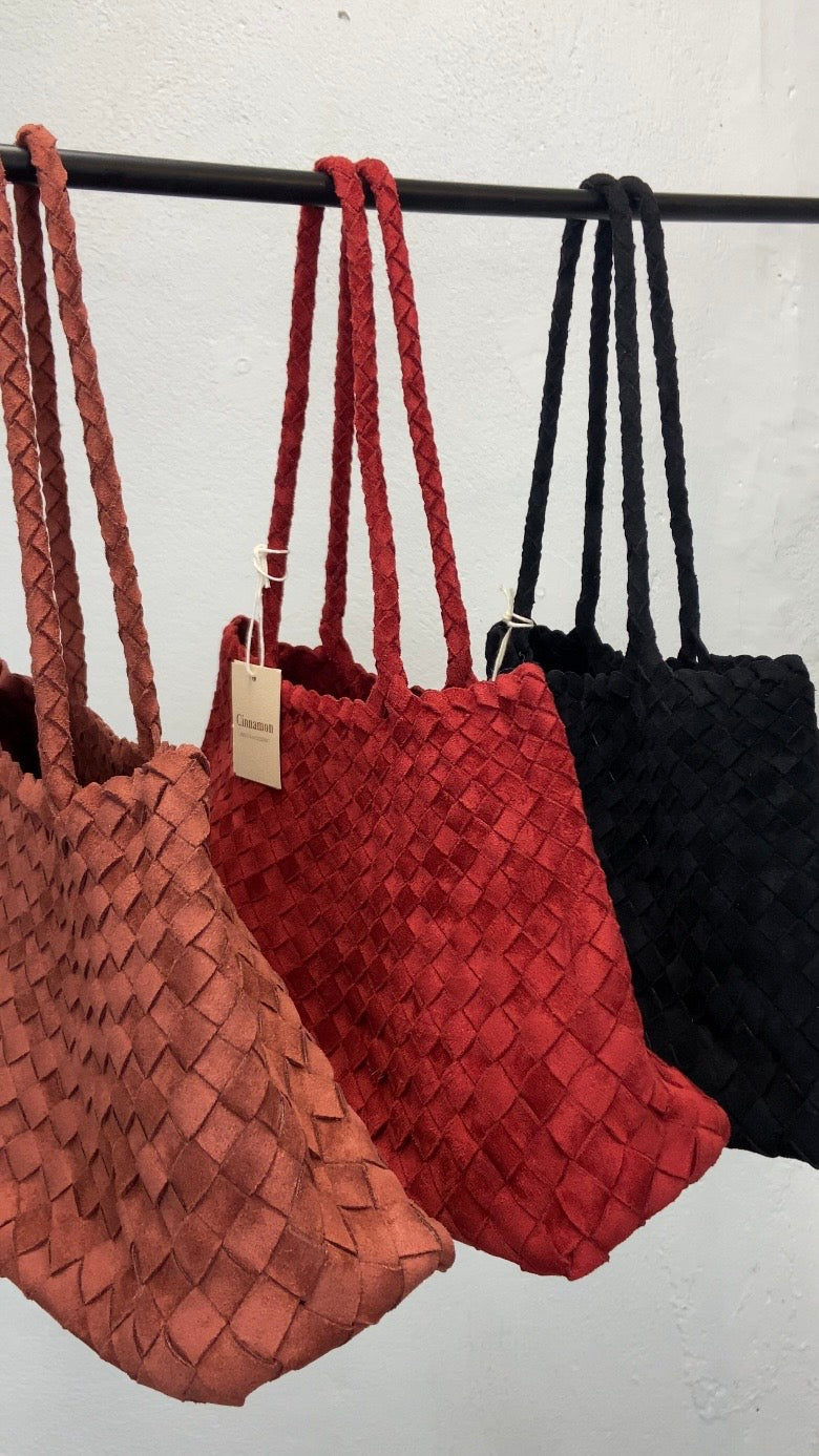 Sac tressé brique terracotta