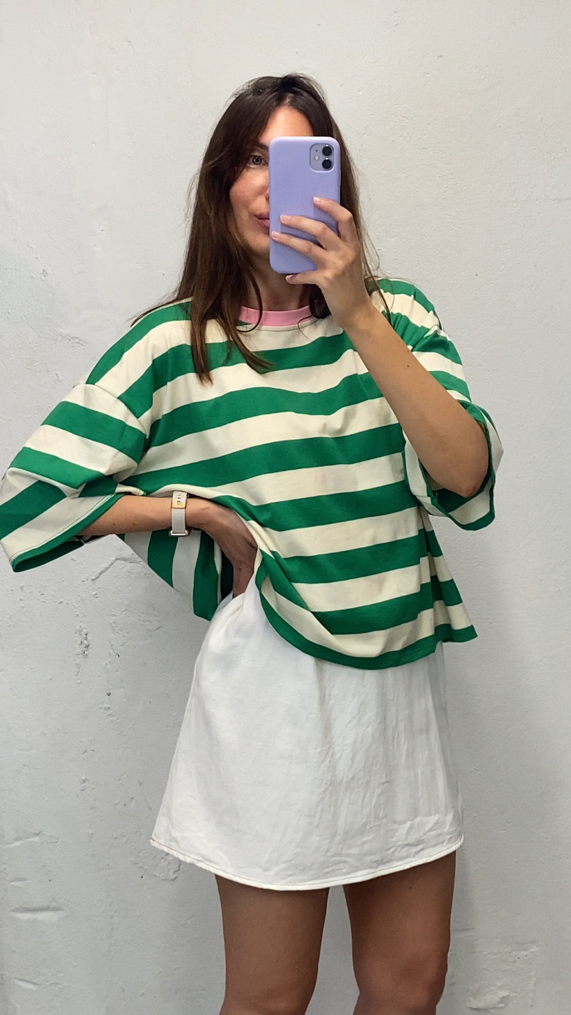 Tee oversize rayé