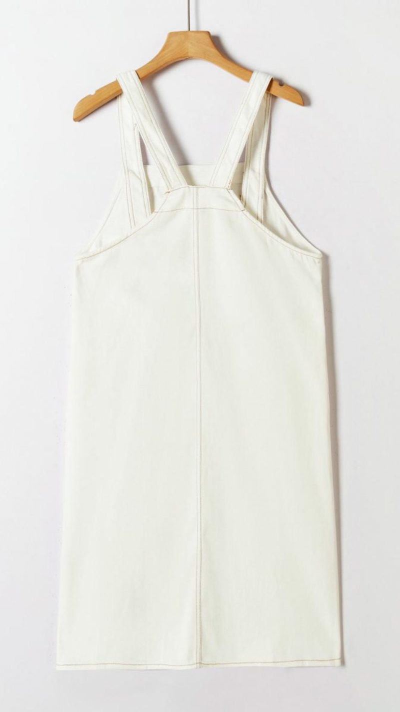 Robe salopette Soléa en jean blanc