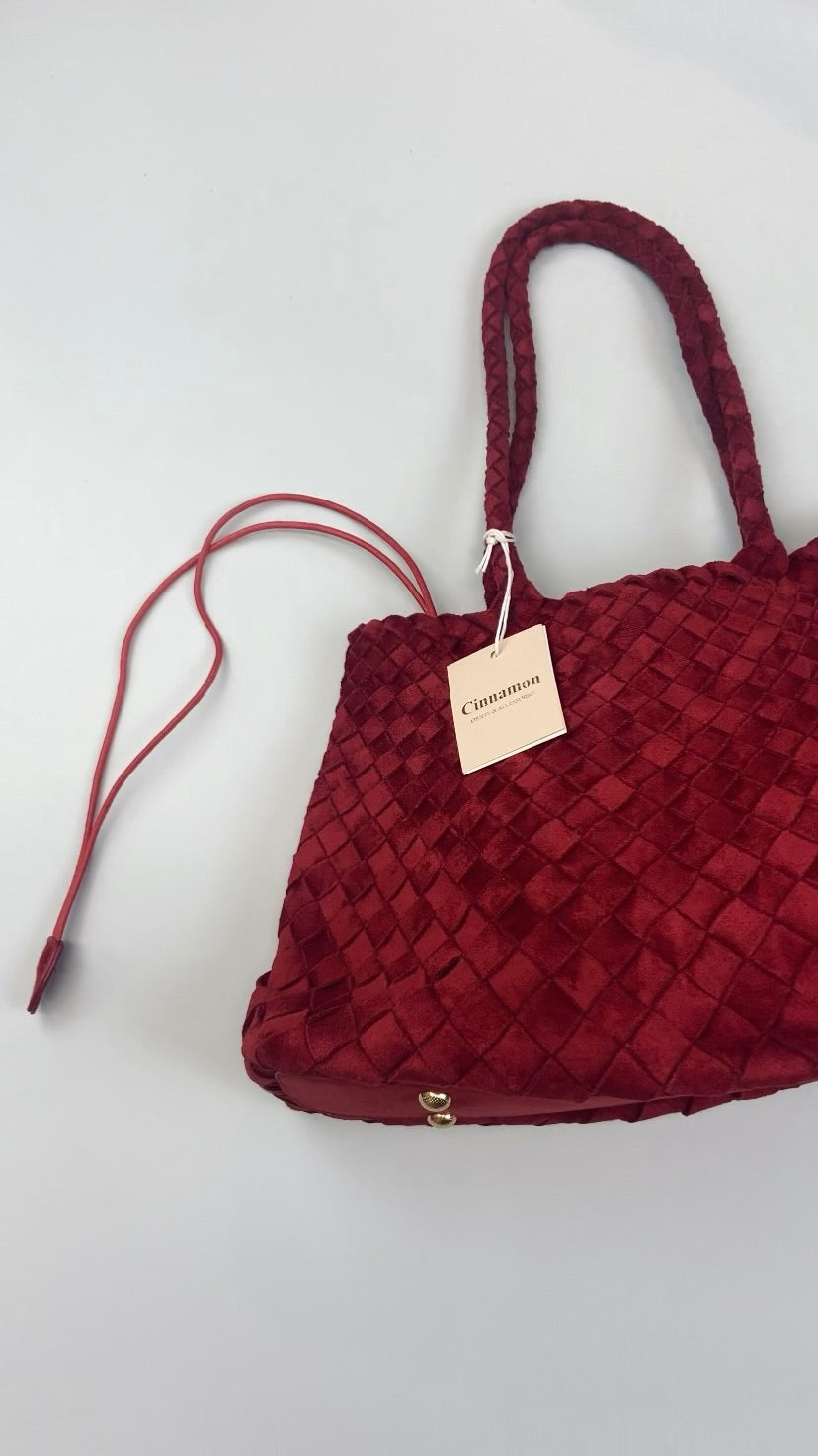 Sac tressé rouge