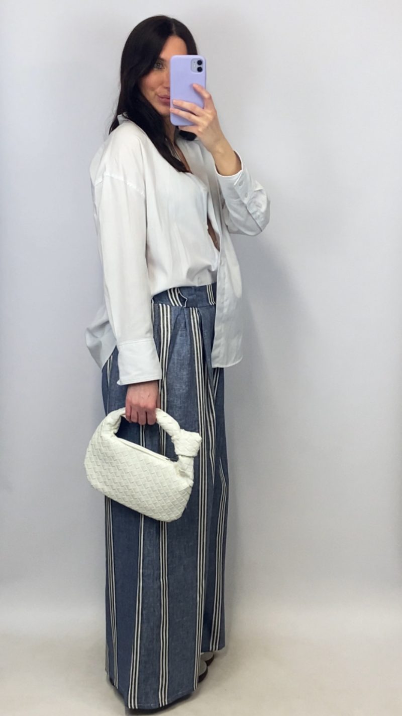 Pantalon rayé Auguste bleu