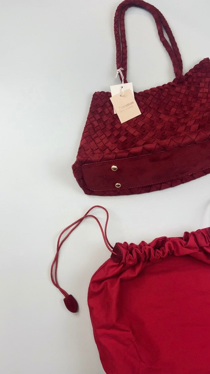 Sac tressé rouge