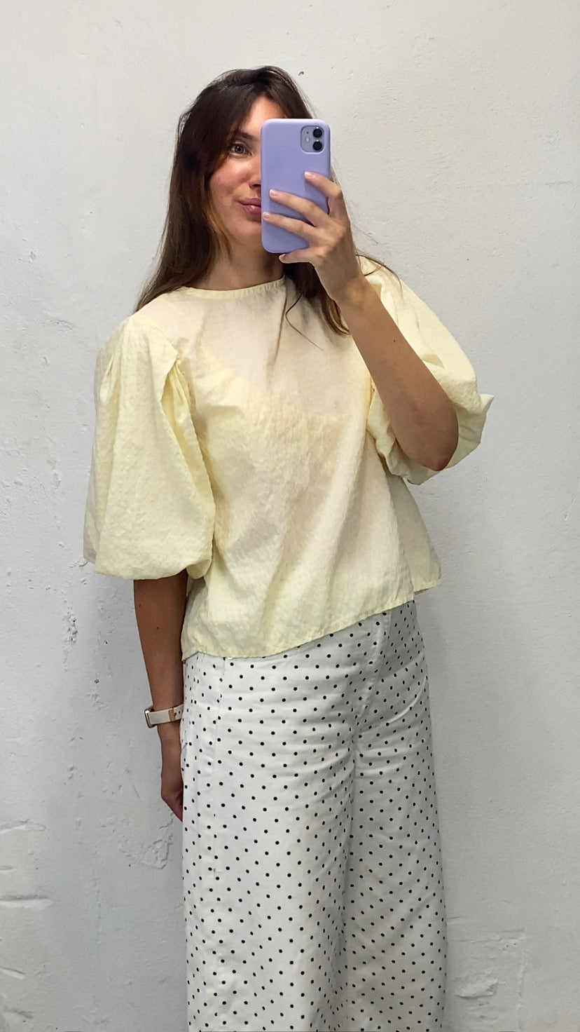 Blouse manches ballons jaune