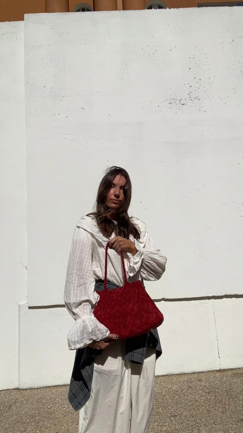 Sac tressé rouge