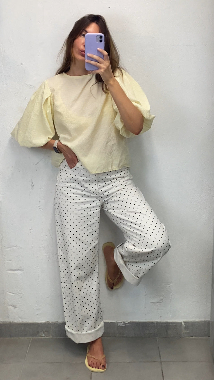 Blouse manches ballons jaune
