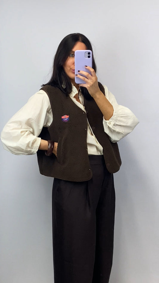 Gilet sans manches Théo marron