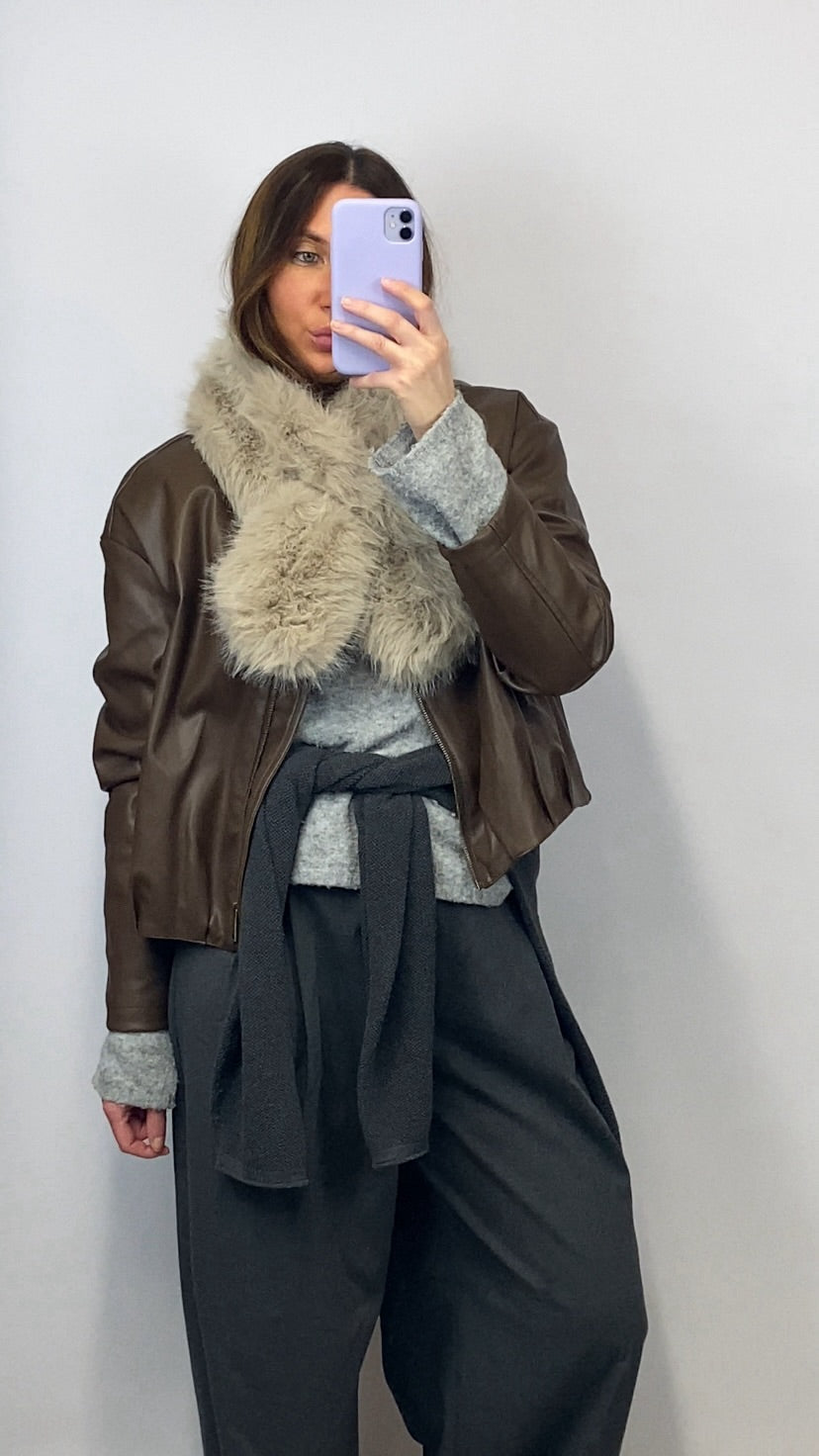 Col Minori faux fur champagne