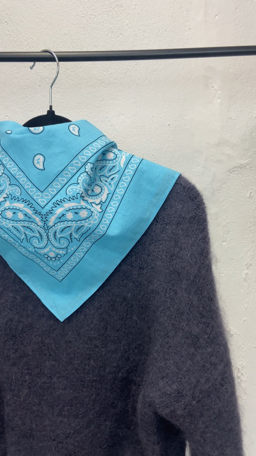 Foulard bandana bleu ciel/turquoise clair