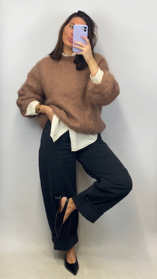 Pull oversize Kid Mohair Noémie camel