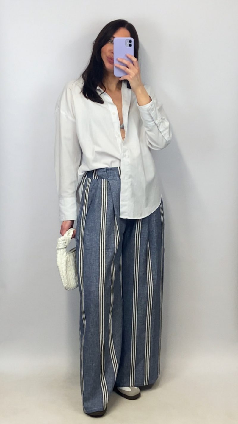Pantalon rayé Auguste bleu
