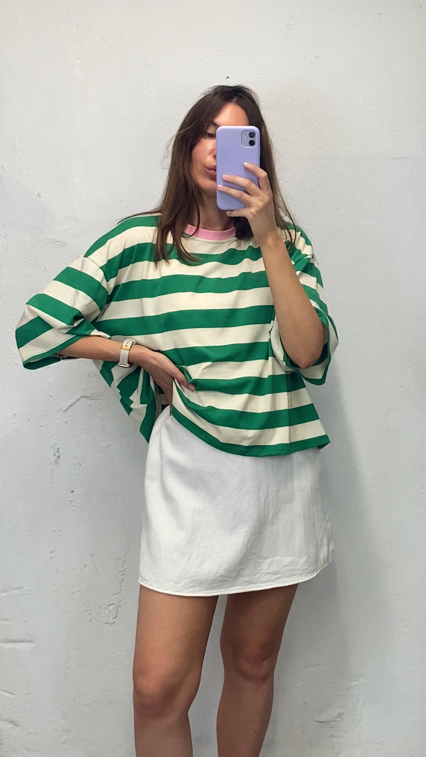 Tee oversize rayé