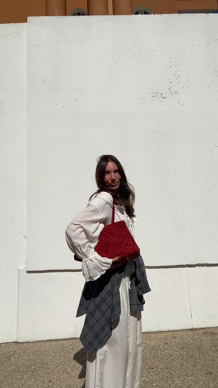 Sac tressé rouge