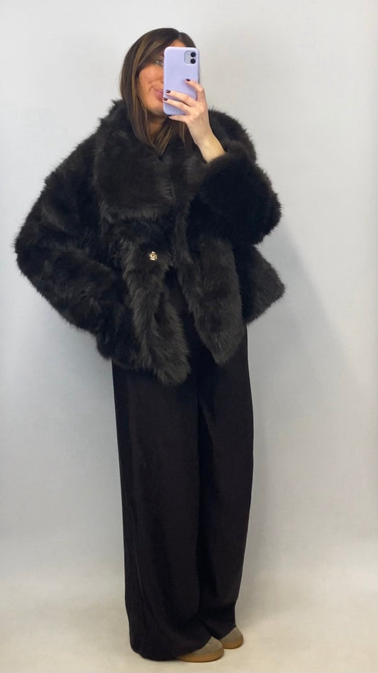 Veste Hanaé faux fur marron