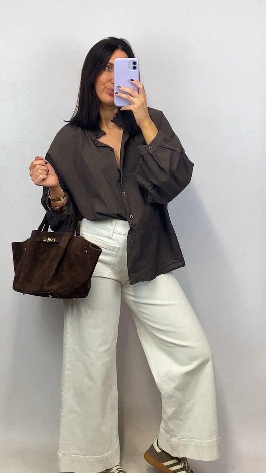 Chemise oversize Louison marron