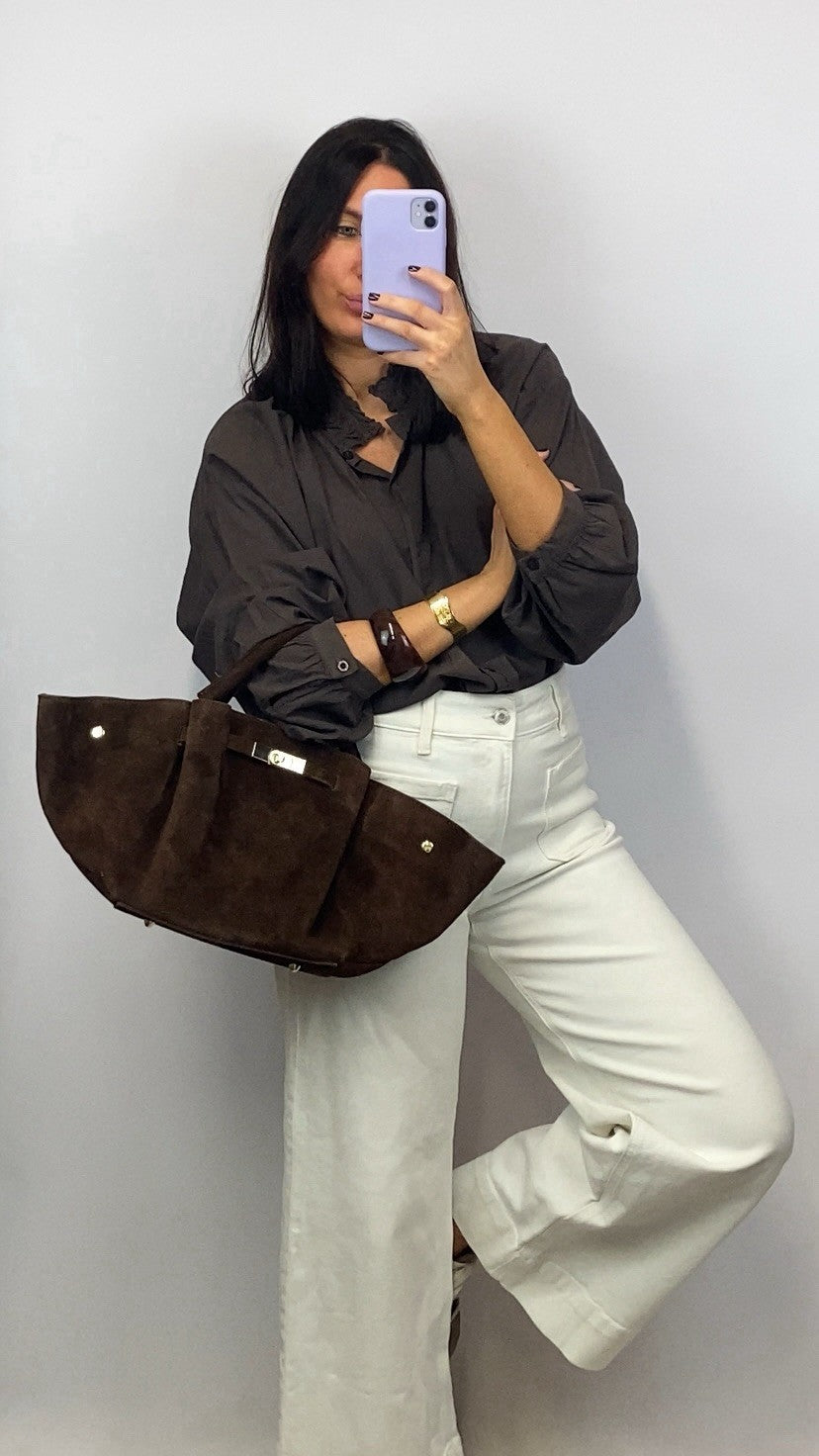 Chemise oversize Louison marron