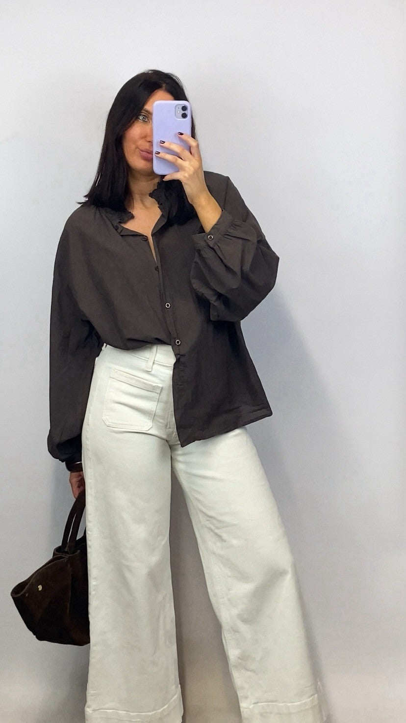 Chemise oversize Louison marron