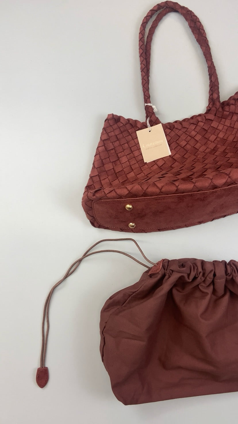 Sac tressé brique terracotta