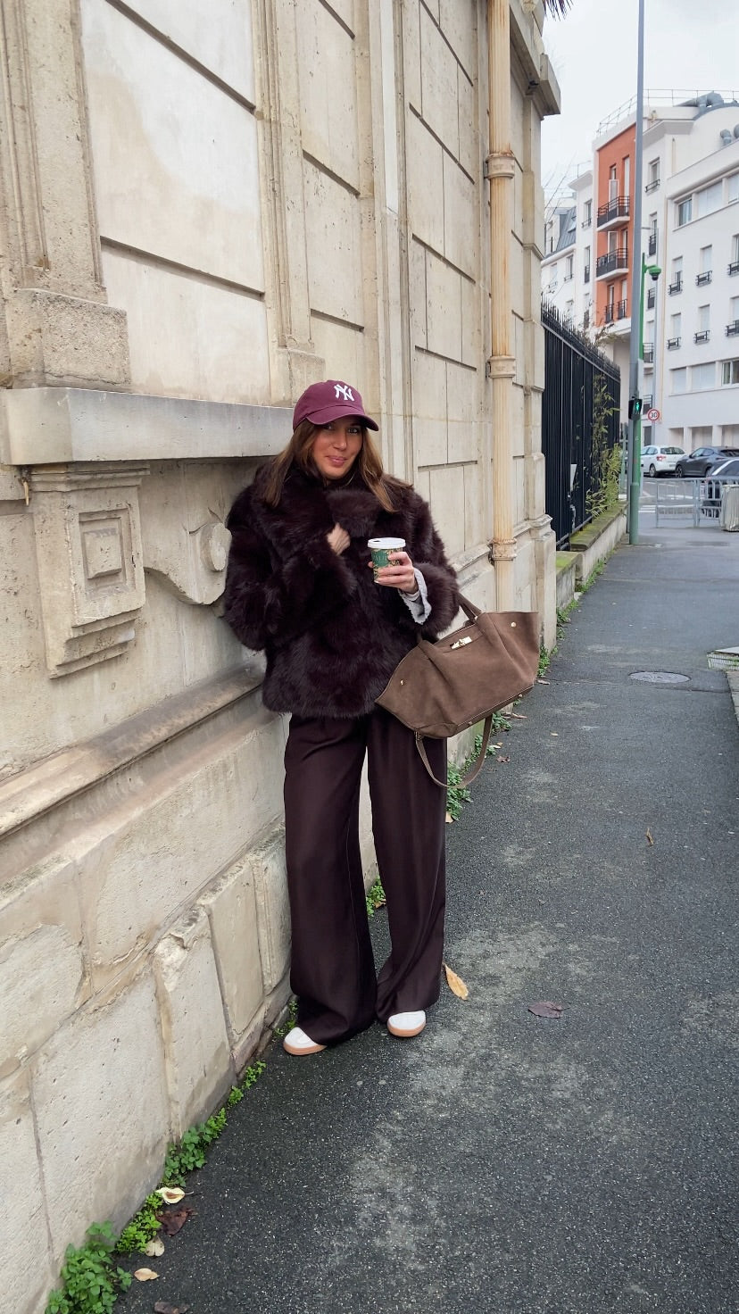 Veste Hanaé faux fur marron