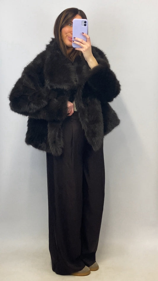 Veste Hanaé faux fur marron