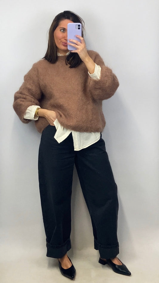 Pull oversize Kid Mohair Noémie camel