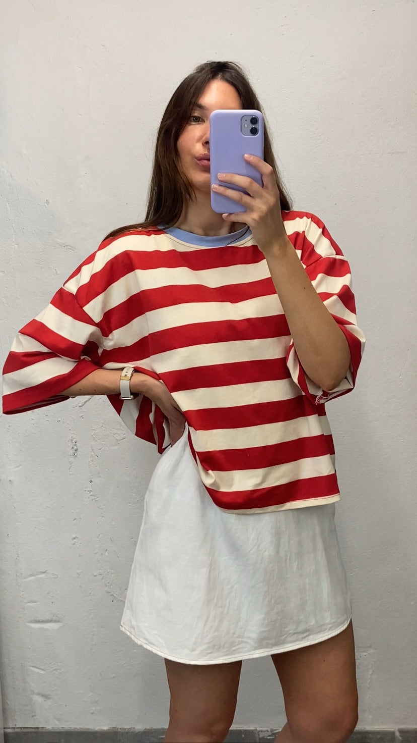 Tee oversize rayé