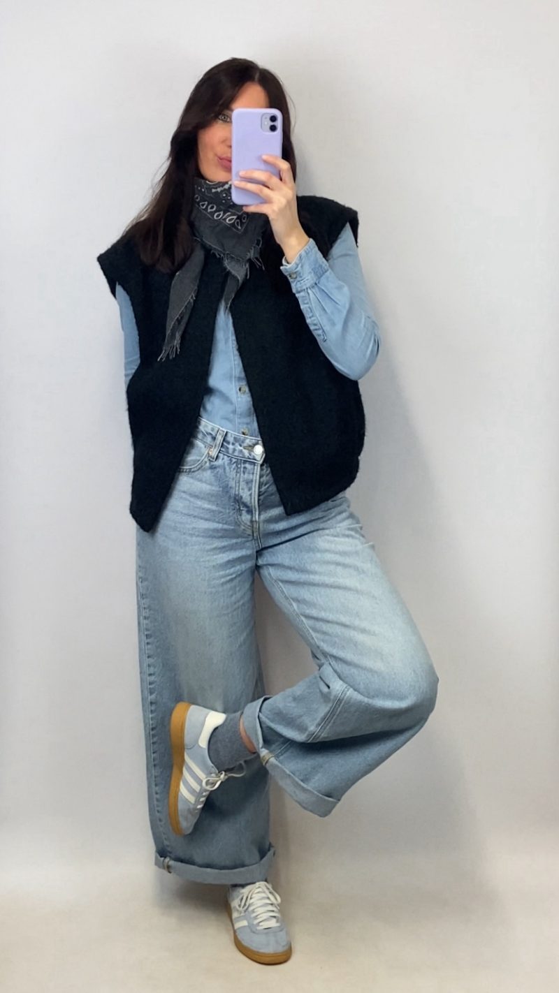 Gilet sans manches noir effet laine bouillie - clap apparel