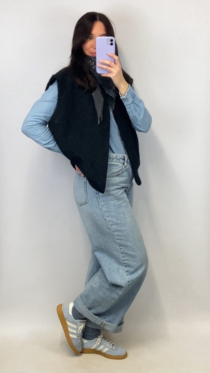 Gilet sans manches noir effet laine bouillie - clap apparel