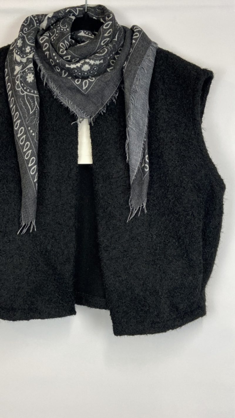 Gilet sans manches noir effet laine bouillie - clap apparel