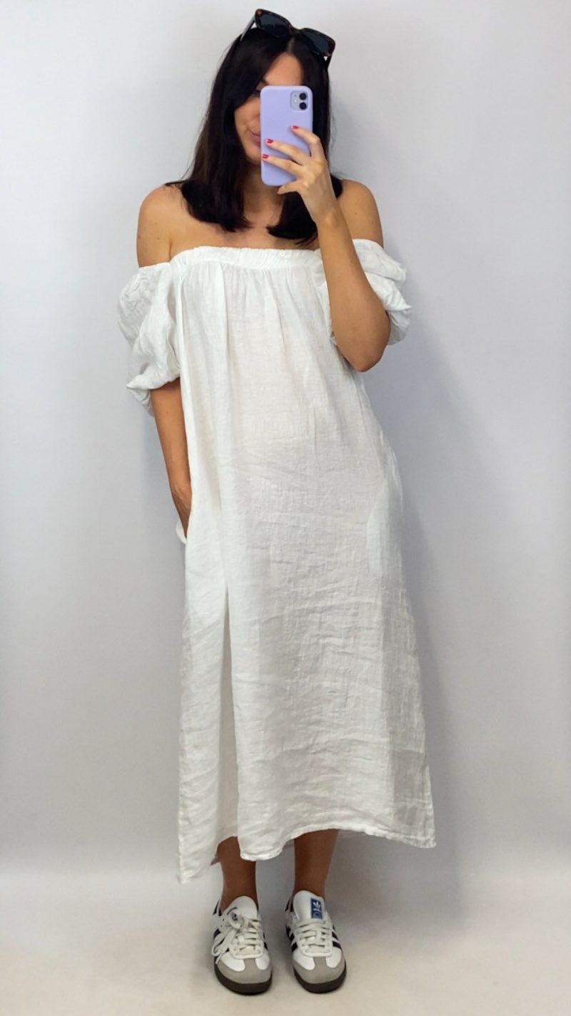 Robe midi Pia blanche