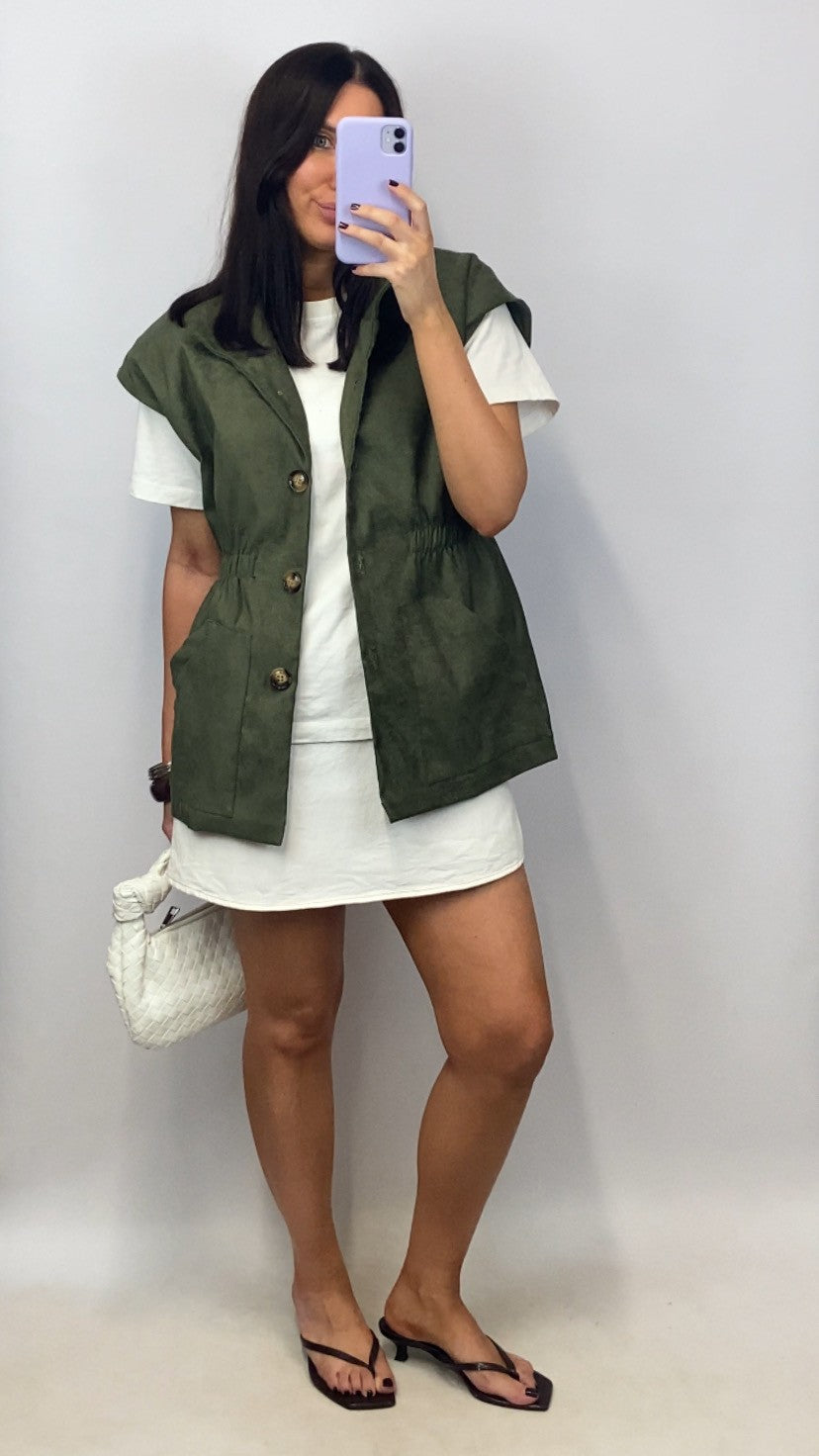 Veste sans manches Ornella kaki