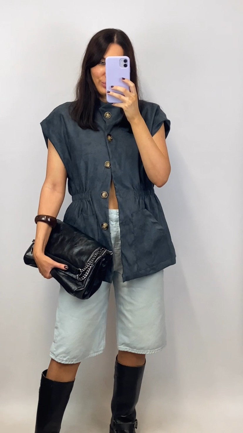 Veste sans manches Ornella grise