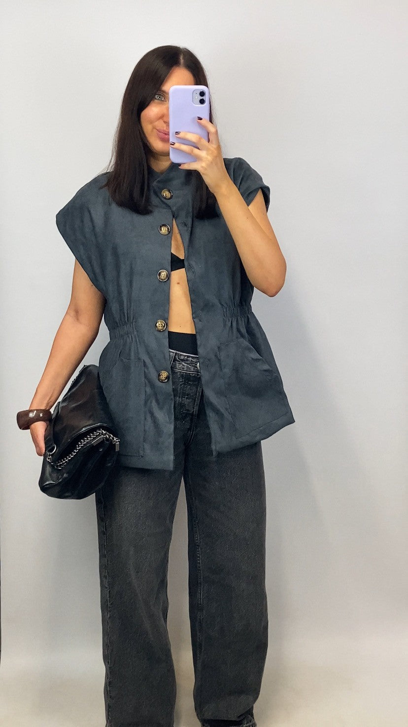 Veste sans manches Ornella grise