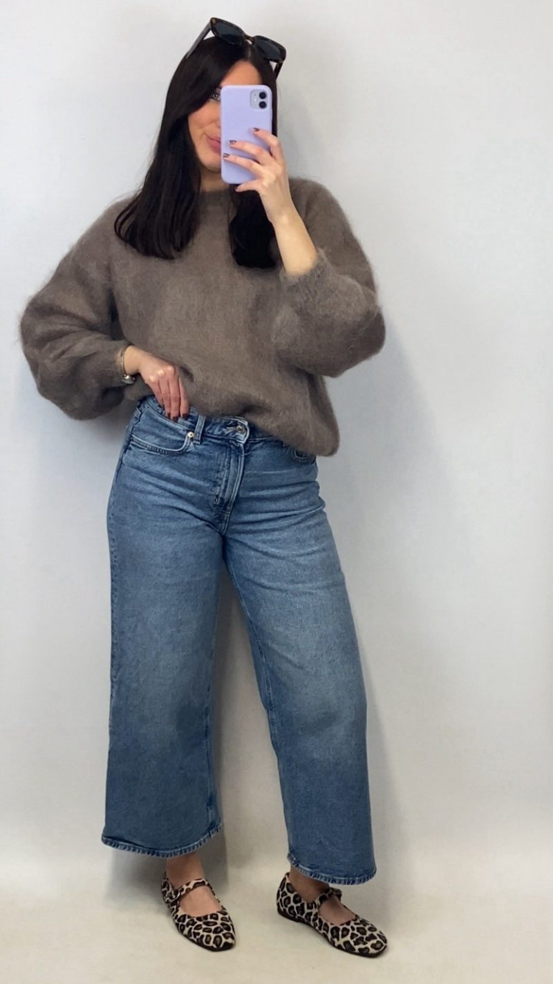 Pull Eddy kid mohair marron taupe