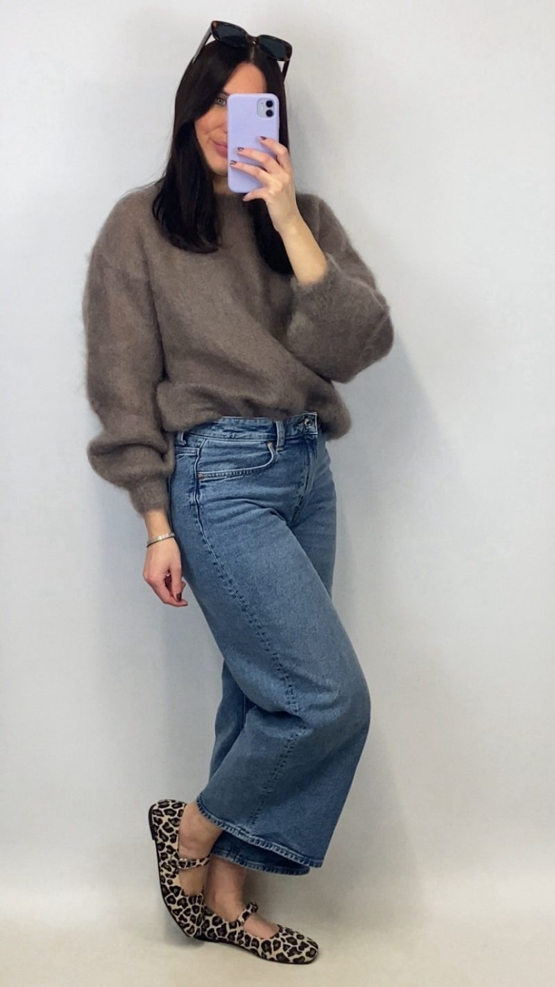 Pull Eddy kid mohair marron taupe