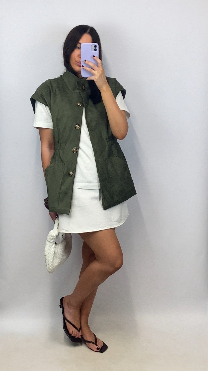 Veste sans manches Ornella kaki