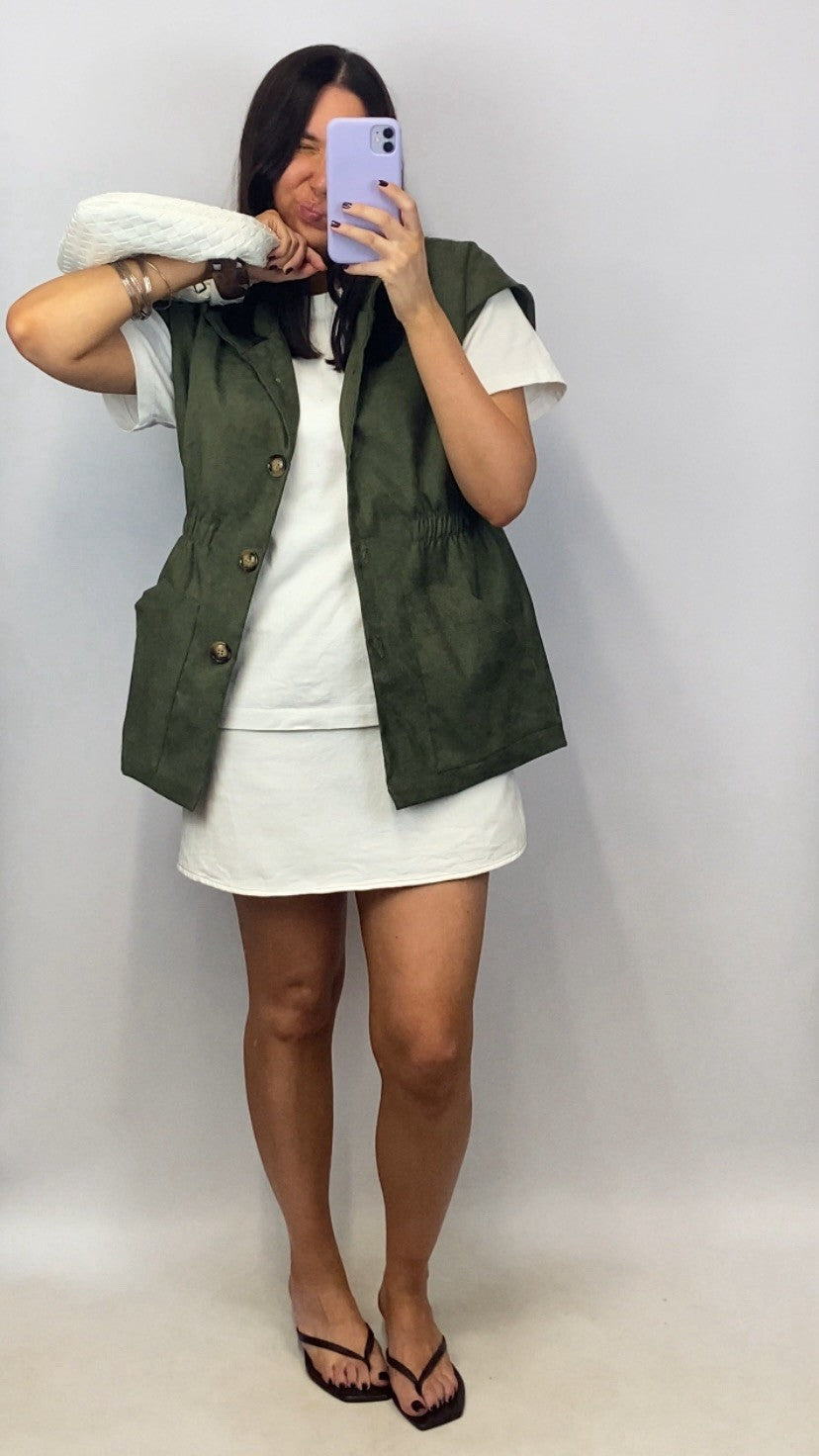 Veste sans manches Ornella kaki