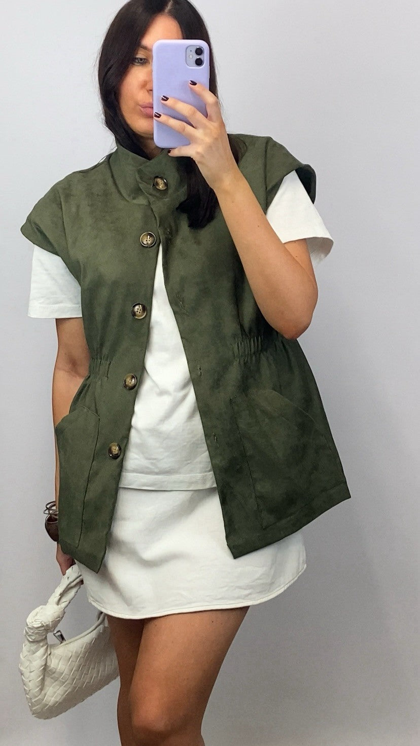 Veste sans manches Ornella kaki