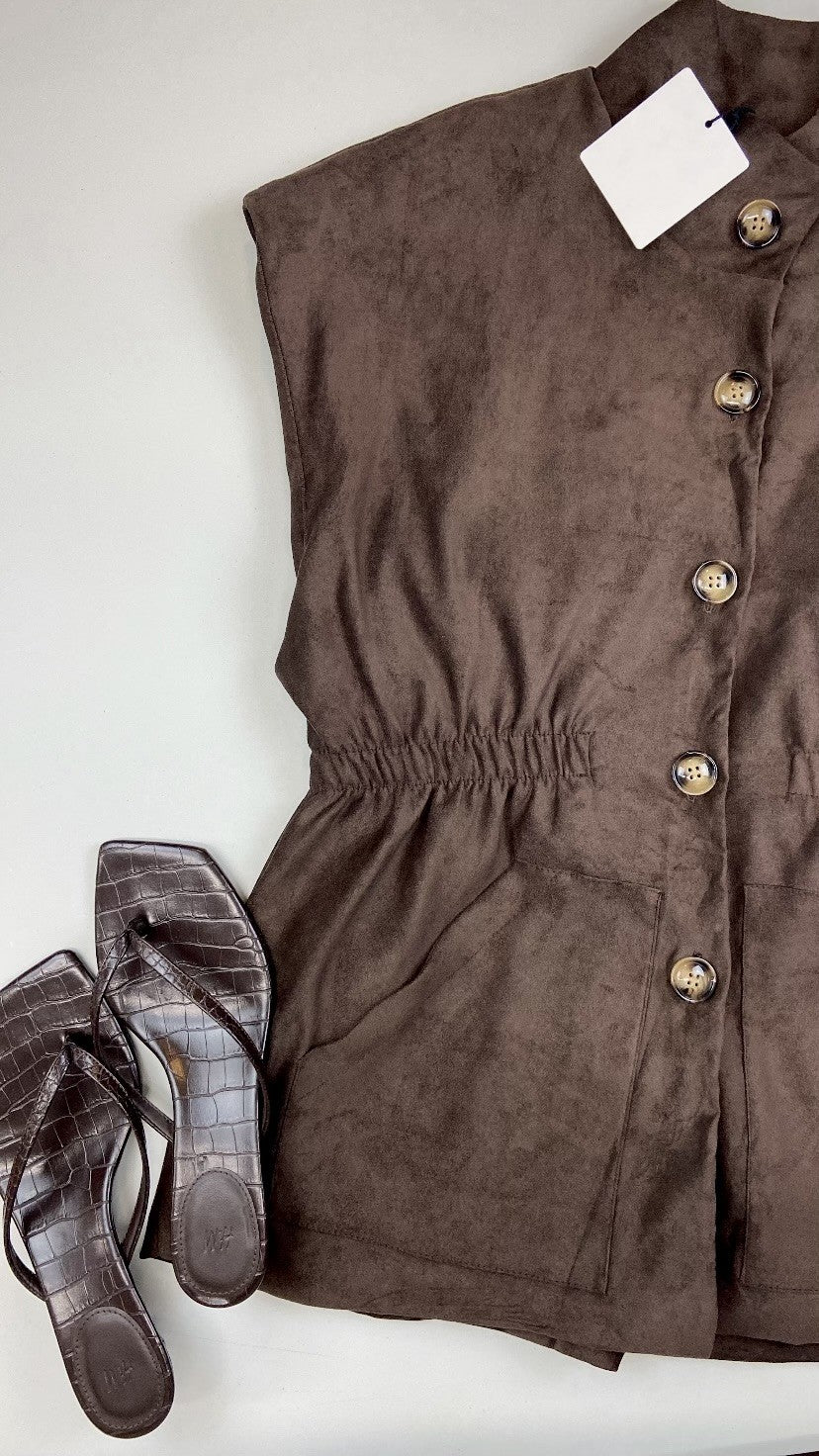 Veste sans manches Ornella marron