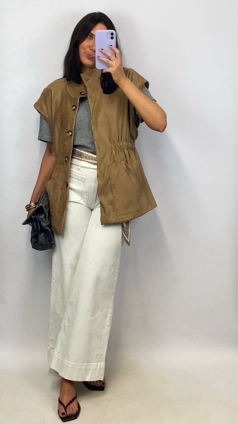 Veste sans manches Ornella camel