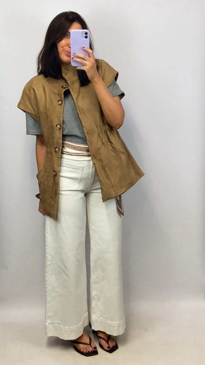Veste sans manches Ornella camel
