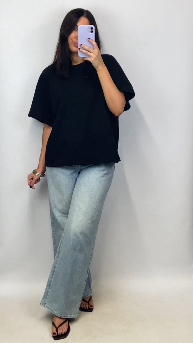 T-shirt sweat oversize Arlo noir