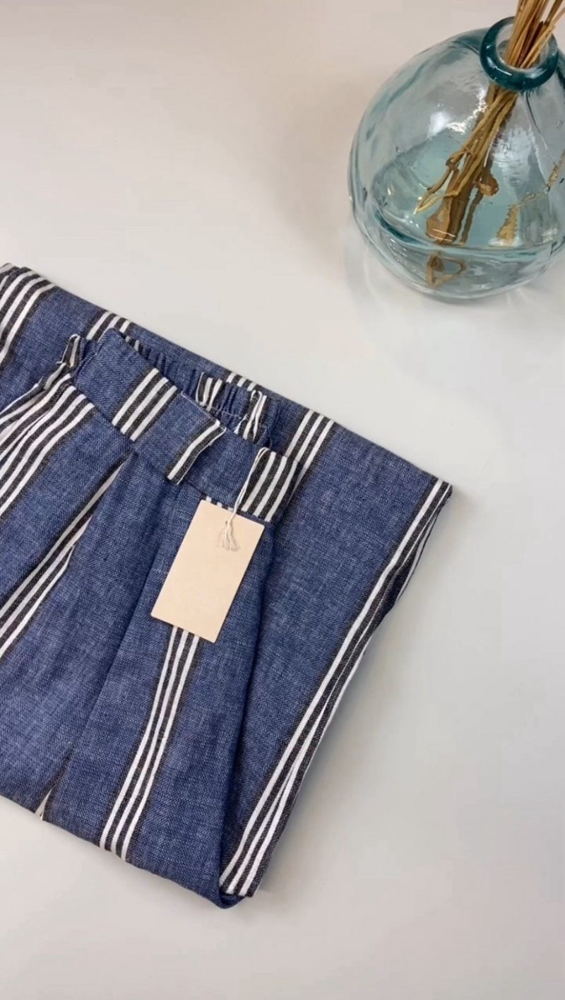 Pantalon rayé Auguste bleu